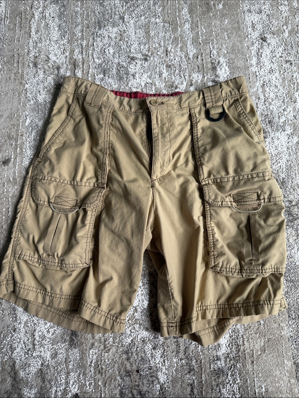 Izod Tan Cargo Shorts with Utility Pockets